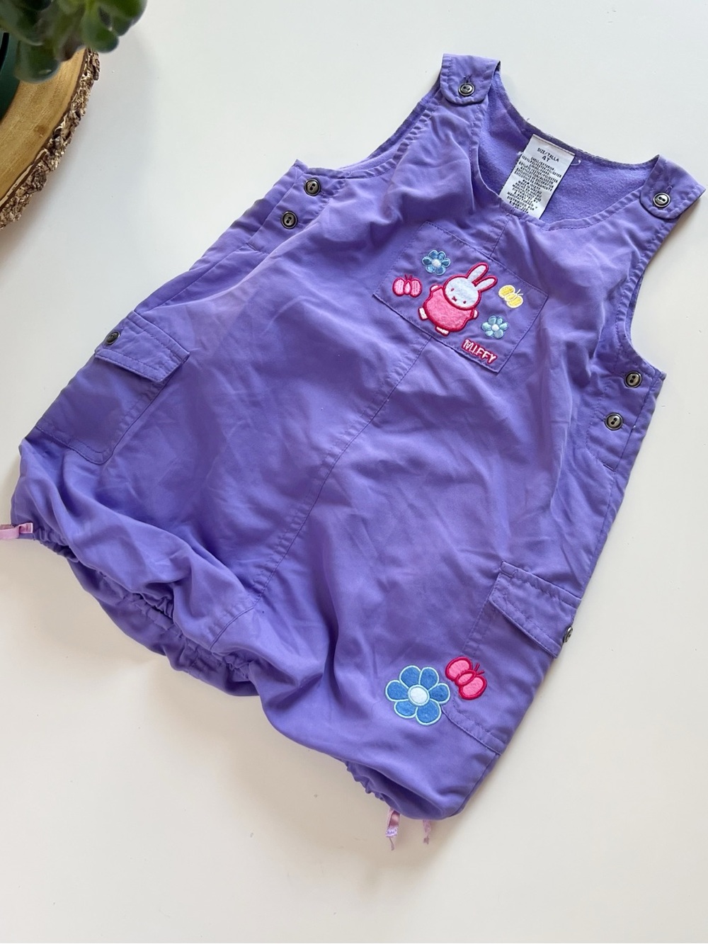 Vintage Y2K Miffy Bunny Purple Bubble Jumper Dress | 4T